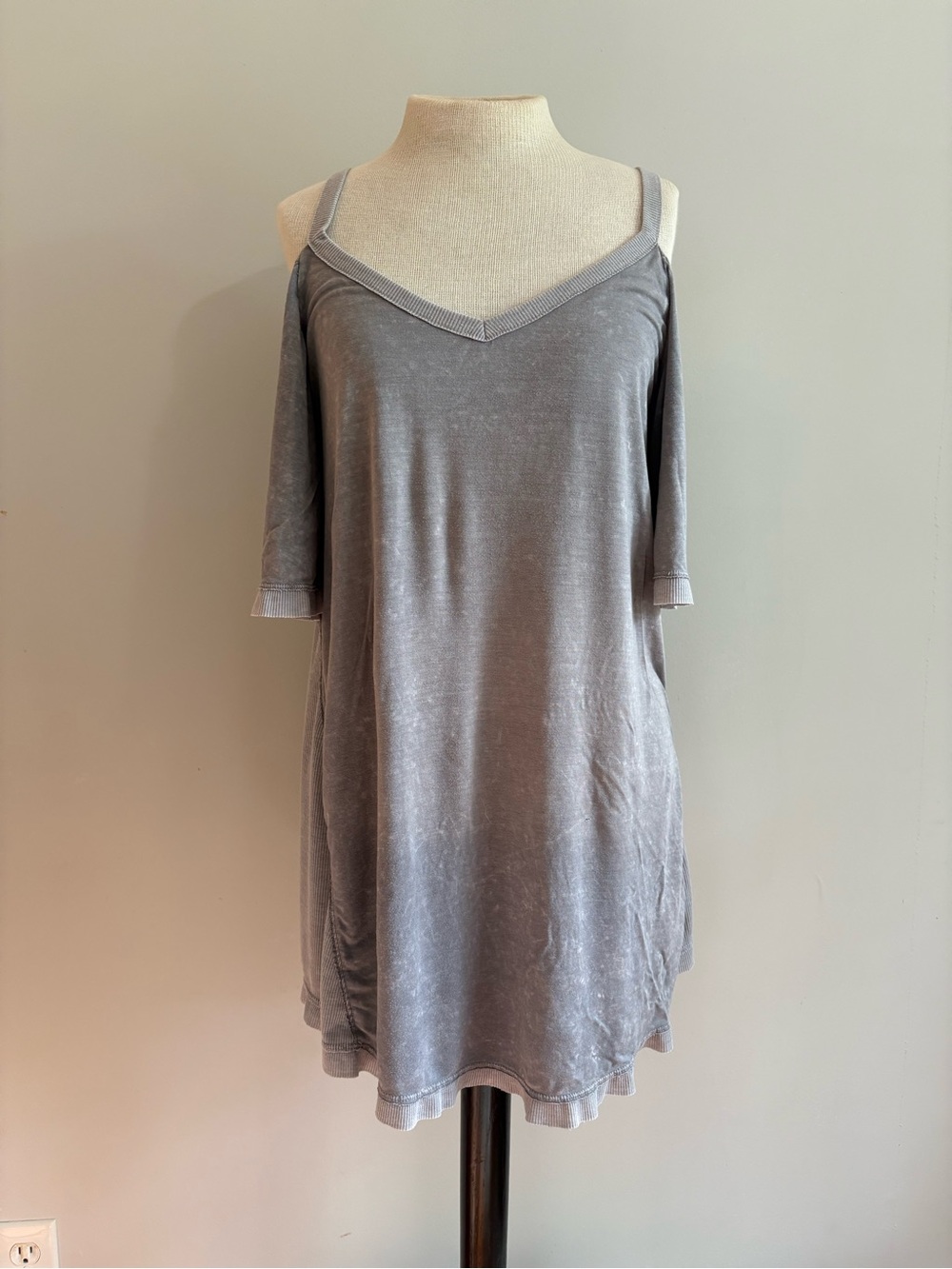 Gray Off the Shoulder Dreed